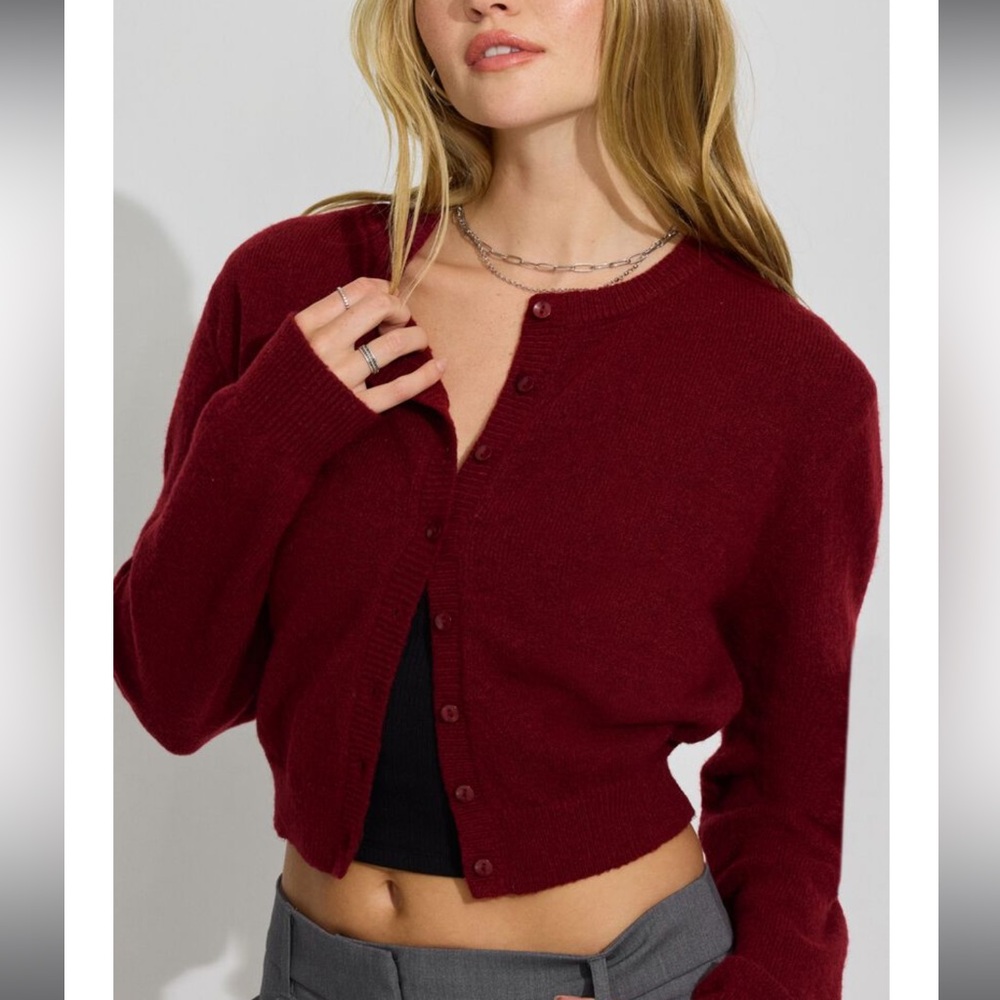 Garage Burgundy Cardigan Sweater BRAND NEW TAGS STILL ATTACHED! SIZE SMALL!